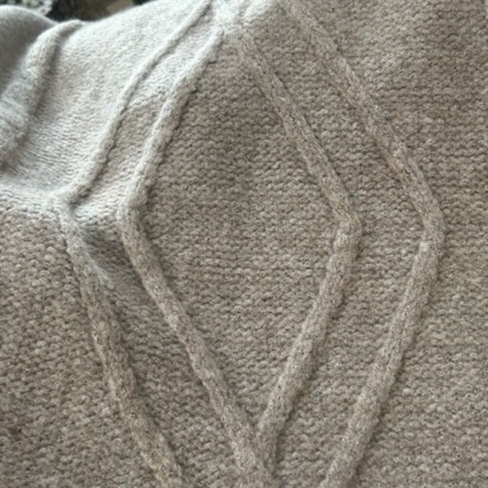 NWT Michael Kors Cable Knit Sweater Turtleneck Jumper Taupe Heather - Picture 9 of 15